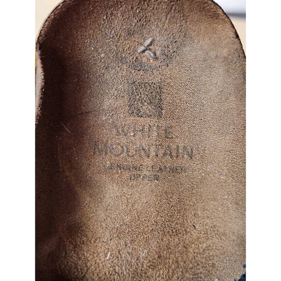 White Mountain Sandals Womens Footbeds Slides Slip‎ On Black Leather Casual - Picture 8 of 10